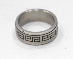 Ring Stainless Steel Etched Spinner Band Ring