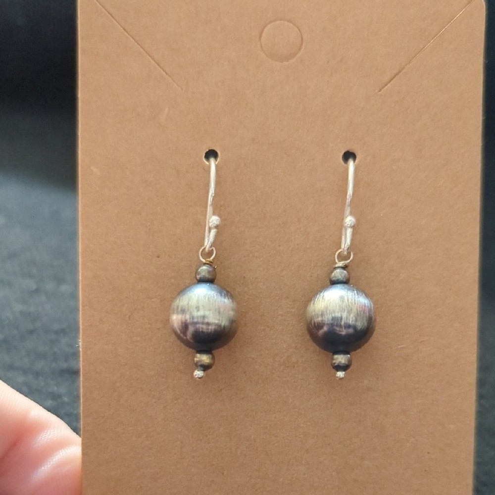 Silver Plated Desert Pearls Dangle Drop Statement Earrings