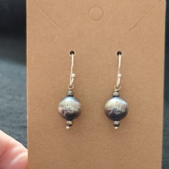 Silver Plated Desert Pearls Dangle Drop Statement Earrings