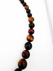 Jay King DTR 925 Sterling Silver Tigers Eye Beaded Necklace & Bracelet Set