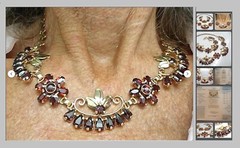 ANTIQUE 14K MALAYA GARNET Necklace/Bracelet 68.5 Cts;84.7gr/Appraisal 13,880.USD