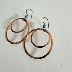 Hammered Copper Hoop Earrings