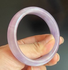 Certified Lavender Purple 59-60mm Natural Grade Burma A jadeite Bangle