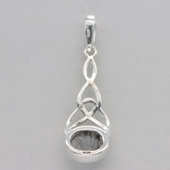 Oval Square / Rectangle RUTILATED QUARTZ Celtic Pendant 925 STERLING SILVER #3e