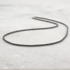 Hematite Necklace, Hematite Bead, Ultra Delicate, 2mm Hematite Beads