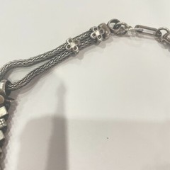 Antique Sterling Silver Necklace 64gr. 16 inches articulated lays beautifully