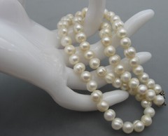 White Cultured Freshwater Pearl Strand Necklace 7mm – 9mm 19 1/2″
