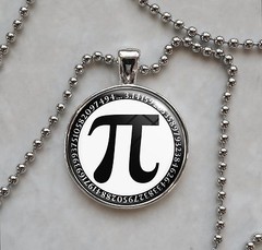 Pi π Symbol Choose A Color Mathematics Pendant Necklace