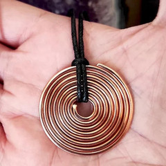 1 Pc Pure Copper Healing Spiral Pendant Locket, Jewelry, Spiritual Kriya
