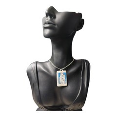 Handmade Christmas Pendant Necklace With USA 22 Stamp Design Hand-Painted