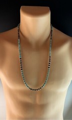White Fox Creation: Long Deep Purple Spiny Oyster and Turquoise Necklace