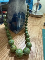 AIL by ALUMA Green Mosaic Turquoise Graduated Necklace 17”+Earring Set. NWOT