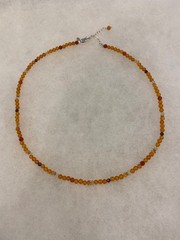 Sajen Amber, Garnet and Quartz Necklace – 18 In. Long with 2 In. Extender