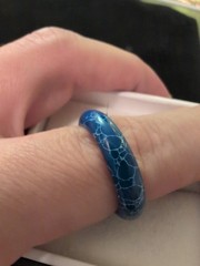 Handcrafted Artisan Tumbled Puffy Cloud Lapis Ring Size 9 Band Hand Cut Custom