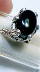 FETCHING STERLING SILVER .925 WITH BLACK ONYX RING IN SIZES 8.0 AND 8.5-8.75