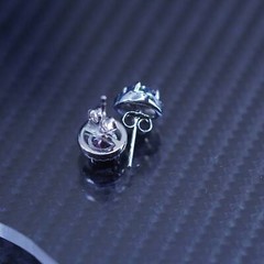 Vintage sterling silver 925 studs earrings with rainbow topaz and cz