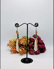 Buffalo Tooth Beaded Earrings