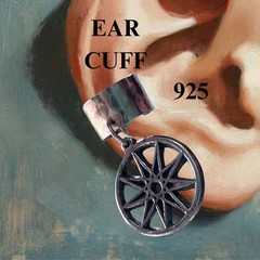 Ear Cuff with 9 Pointed Star 92.5 Psychic power Handmade Signed by JKL 614