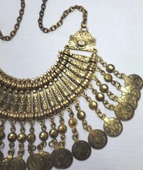 Child Of Wild Coin Necklace Vtg Bohemian Boho Bronze Statement Chunky Heavy