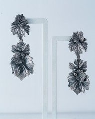 Oxidized Sterling Silver 925 Grape Leaf Jewelry – Handmade Botanical Earrings