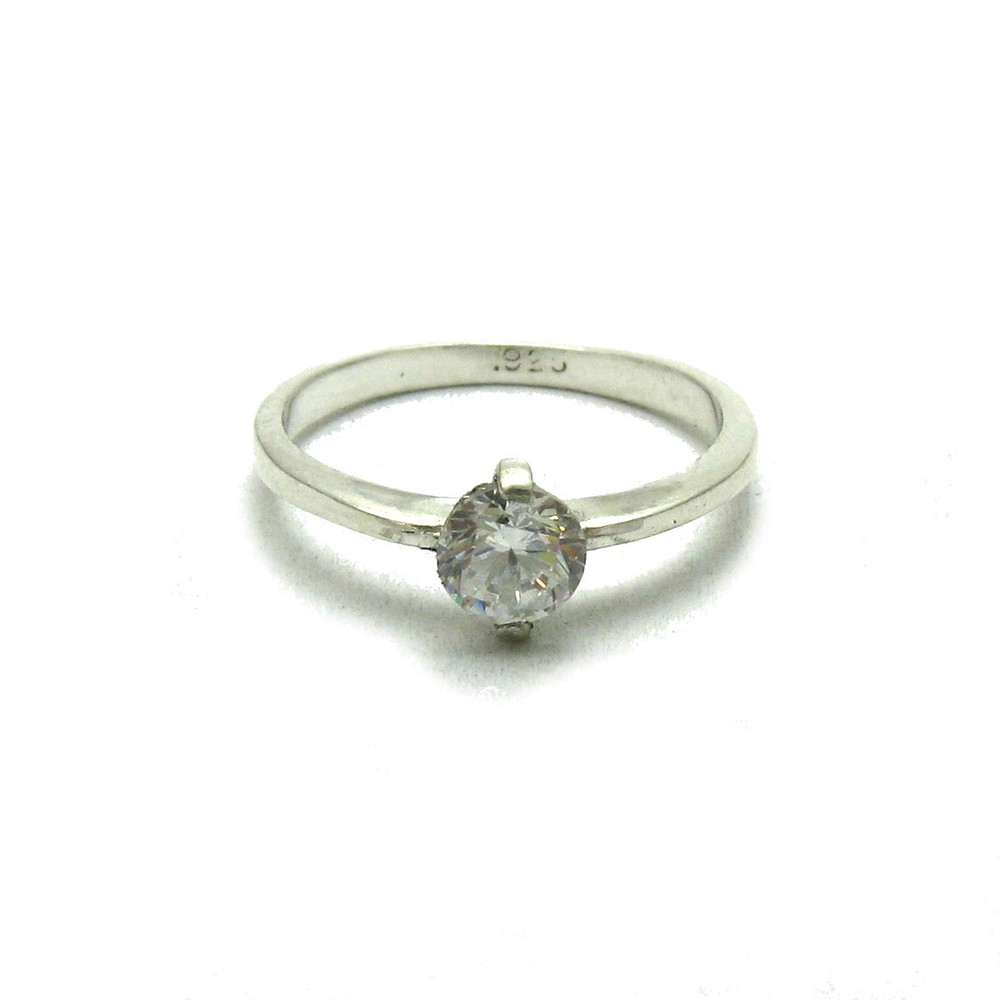 Sterling Silver Ring Hallmarked Solid 925 With 5.5mm Cubic Zirconia Empress