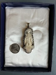 Handcrafted Owl Pendant Tibetan Silver