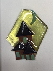 RARE -LUCINDA House Pin Glitter Green Black Brown Gold Home Artistry