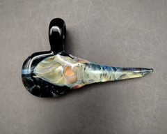 Opal Comet Space Scene Glass Pendant – (Subconscious Design) Handmade in USA