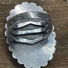 Navajo Royston Turquoise 925 Sterling Silver Statement Ring Signed-Sz 6.25