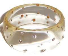 Sobral Strass PB34 Crystal Rhinestone Clear Artist Made Bangle Bracelet