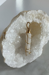 Wire Wrapped Crystal Stone Pendant