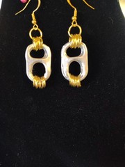 Soda Tab Earrings Silver And Gold, Handmade In The USA