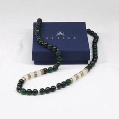 Altius Zambian Emerald & Quartz Beaded Necklace 18″ Handmade