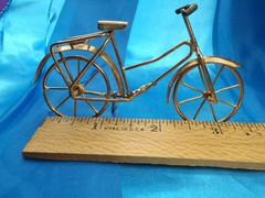 Antique Solid 9K Rose Gold Moveable Tires Bicycle 24.0 Gr Hand Made 1 of a Kind