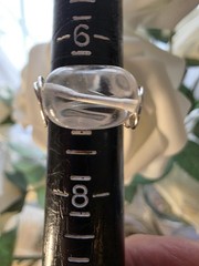 Crystal Quartz Gemstone Wire Wrap Silver Ring, Custom Sizing, Health Jewelry