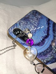 Genuine ROSE QUARTZ DT Crystal & Amethyst Beads CLEAR QUARTZ HEART Pendant Wicca