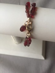 Rhodolite Garnet Bracelet 8-1/2″ Long Gold Filled One-Of-A-Kind Handmade