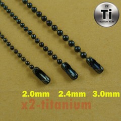 Titanium Blue 26 inch (66cm) ball bead chain 3mm necklace anti-allergy XH101B