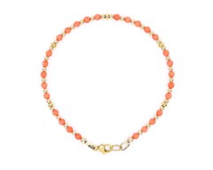 Salmon Pink Coral Bracelet | 14K Gold Filled | 3mm Coral Beaded Bracelet