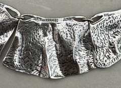 Silpada Vintage Israel 925 Sterling Silver Textured Brutalist Statement Necklace