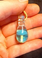 Glass Mushroom pendant hand made in the USA