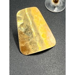 14k Yellow Gold Hammered Textured Trapezoid Shape Flared Artisan Earrings 2.1 gr