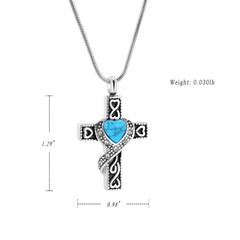 Cross Cremation Jewelry for Human Ashes Stainless Steel Urn Necklace Ashes Gifts