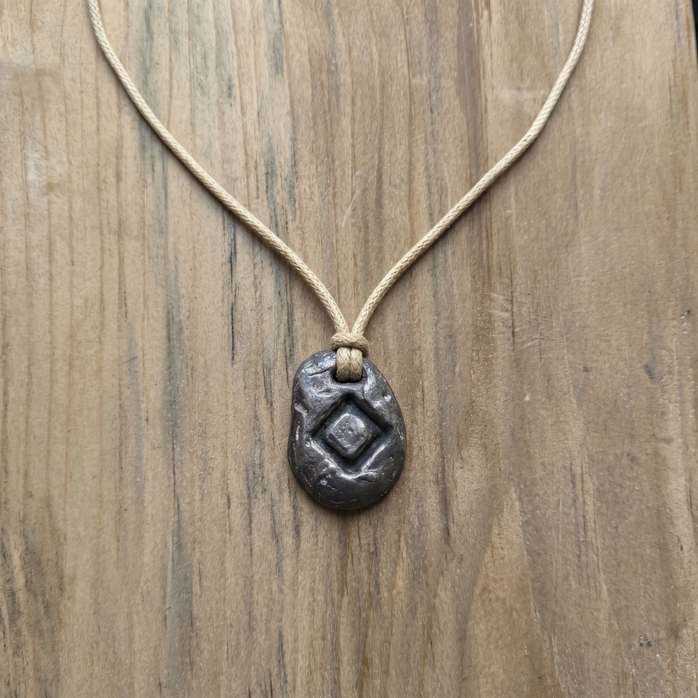Inguz Rune Pendant ᛜ [AGED FINISH] ᛜ Pewter Talisman for Beginnings/Inner Growth