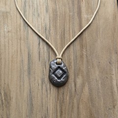 Inguz Rune Pendant ᛜ [AGED FINISH] ᛜ Pewter Talisman for Beginnings/Inner Growth
