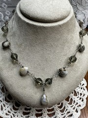 Artisan Crafted Polished Natural Agate & Bead 16” Necklace w/3” Extender