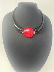 Studio Art Glass Murano? Choker Collar ALL Glass Necklace Stretch Over Head