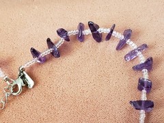 GENUINE * AMETHYST * NECKLACE 18″ + LONG, 9-10 mm stone, Hand-Made in USA