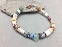 Mudlark Pipe Stem Bead Bracelet fr Finds on Thames River England Unisex XLG