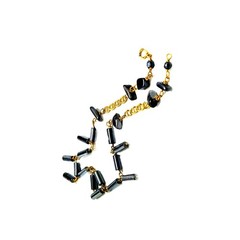 Authentic Gold Filled 1-20 14K Unique Hematite Crafted Anklet Brac 10″ adjust 9